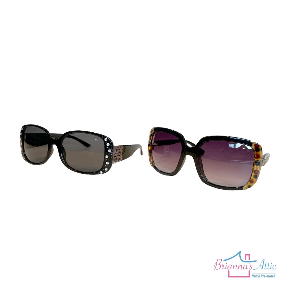 Women's Designer Stylish Generic Sunglass Black Multicolor - 2 piece